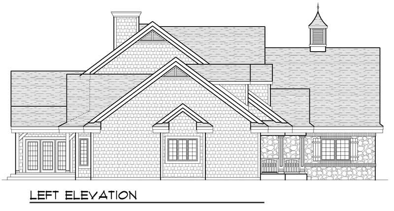 Home Plan Left Elevation of this 4-Bedroom,2994 Sq Ft Plan -101-1248