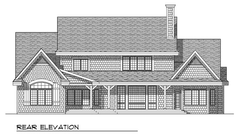Home Plan Rear Elevation of this 4-Bedroom,2994 Sq Ft Plan -101-1248