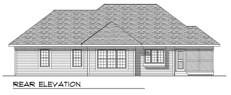 Home Plan Rear Elevation of this 3-Bedroom,1657 Sq Ft Plan -101-1250