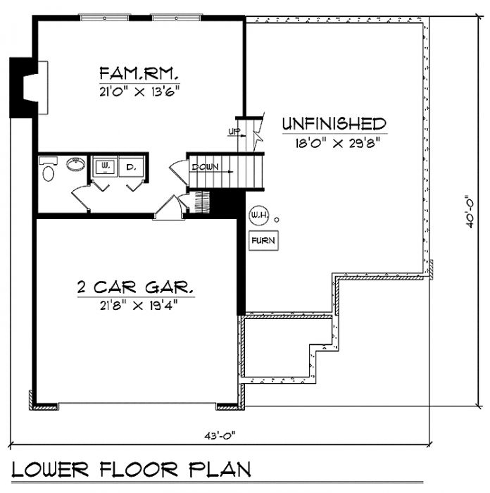 Floor Plan Second Story of Country Plan #101-1253