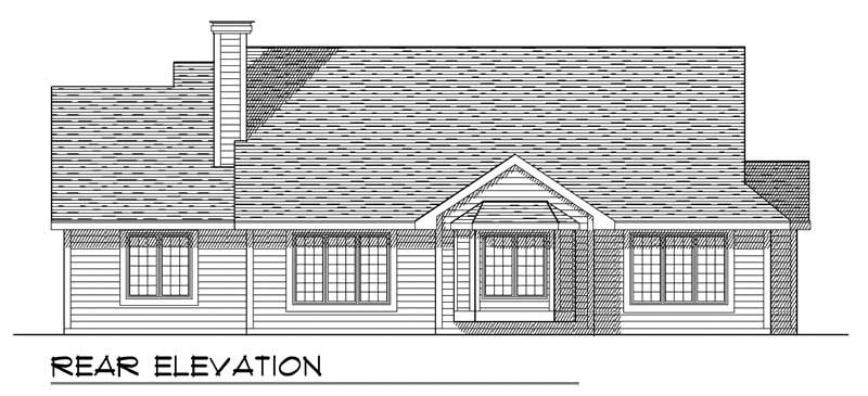 Home Plan Rear Elevation of this 3-Bedroom,1632 Sq Ft Plan -101-1254
