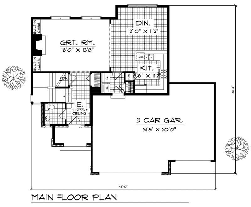 Floor Plan First Story of Craftsman Plan #101-1256