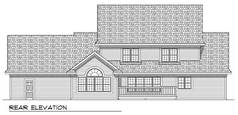 Home Plan Rear Elevation of this 5-Bedroom,3358 Sq Ft Plan -101-1257
