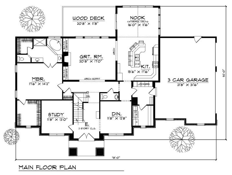 Floor Plan First Story of Georgian Plan #101-1257