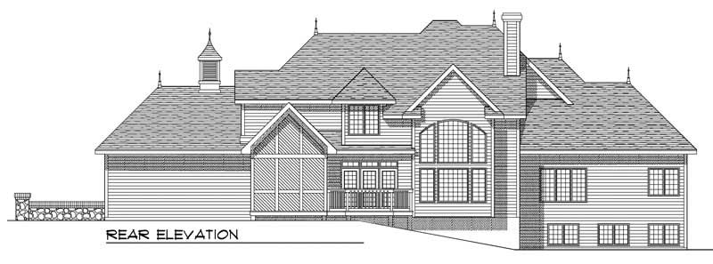Home Plan Rear Elevation of this 4-Bedroom,3109 Sq Ft Plan -101-1261