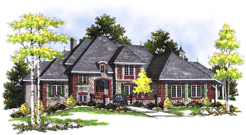 Front View of this 4-Bedroom, 3109 Sq Ft Plan - 101-1261