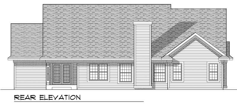 Home Plan Rear Elevation of this 3-Bedroom,1907 Sq Ft Plan -101-1265