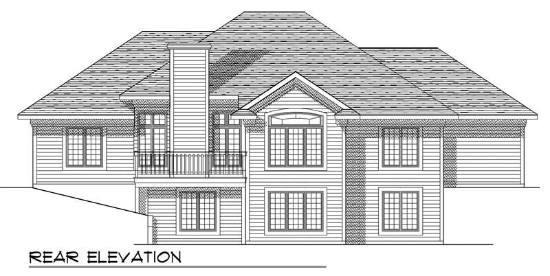 Home Plan Rear Elevation of this 3-Bedroom,2731 Sq Ft Plan -101-1267