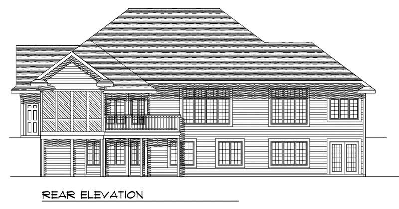 Home Plan Rear Elevation of this 4-Bedroom,3050 Sq Ft Plan -101-1268