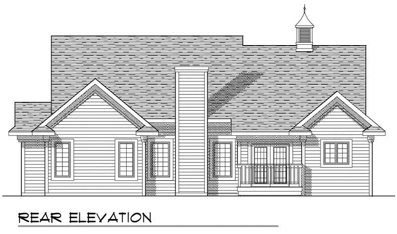 Home Plan Rear Elevation of this 3-Bedroom,1600 Sq Ft Plan -101-1271