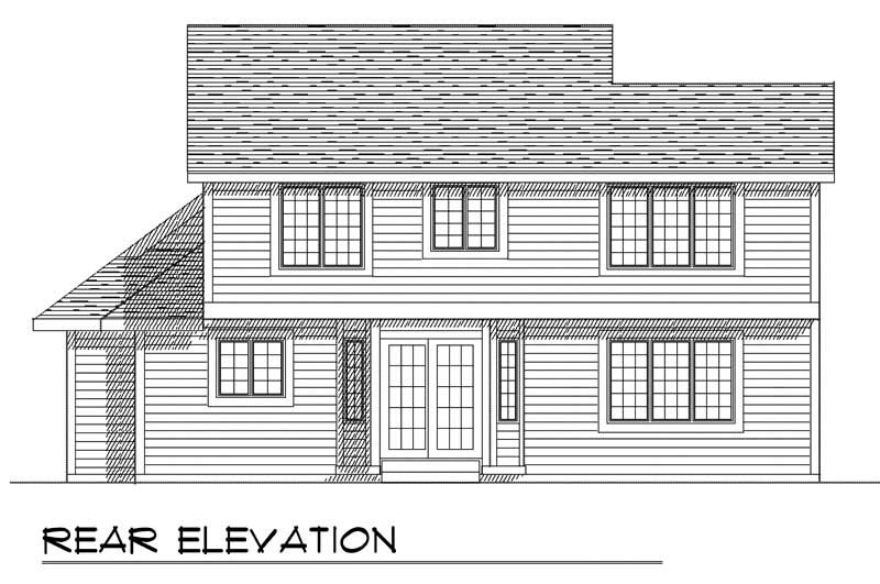 Home Plan Rear Elevation of this 3-Bedroom,1873 Sq Ft Plan -101-1274