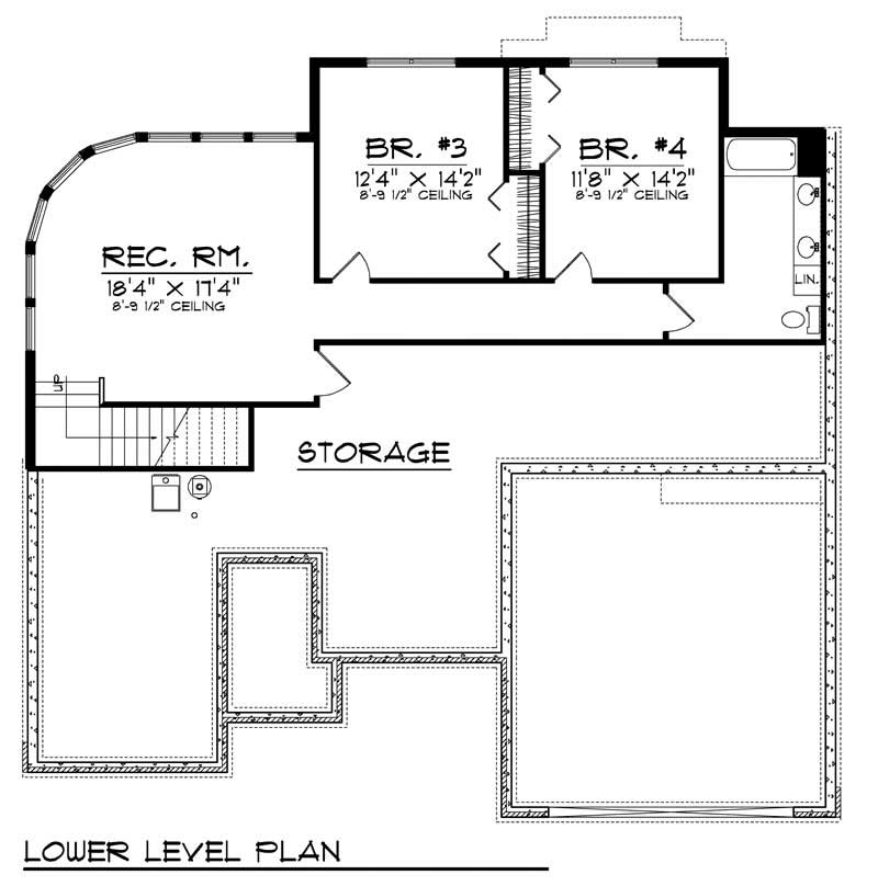 Floor Plan Basement of Country Plan #101-1279