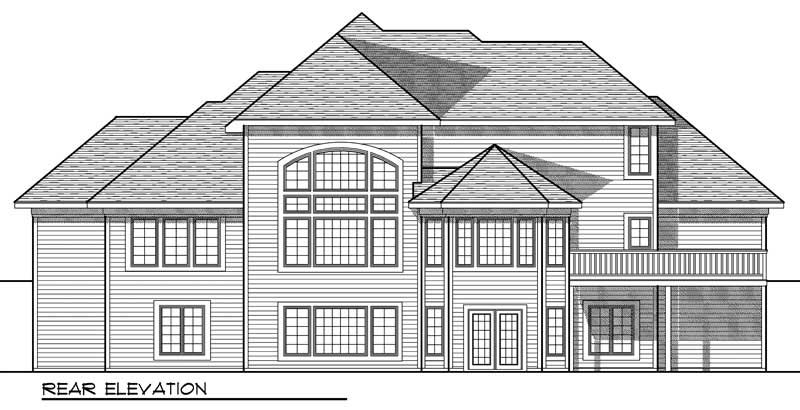 Home Plan Rear Elevation of this 3-Bedroom,2911 Sq Ft Plan -101-1284