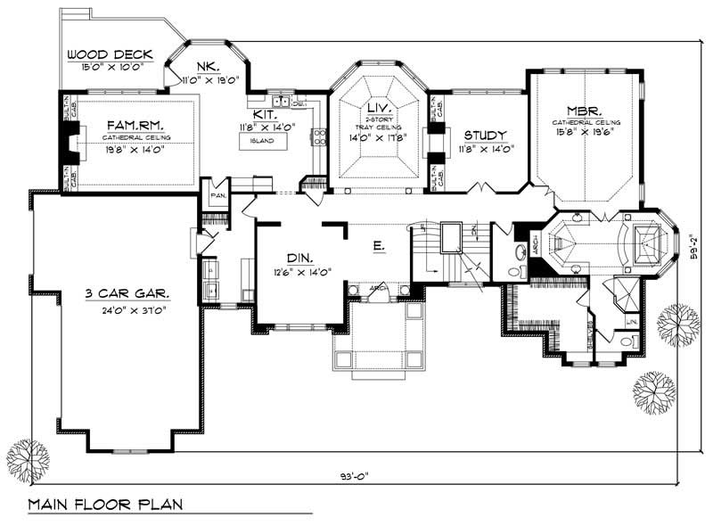 Floor Plan First Story of Luxury Plan #101-1289