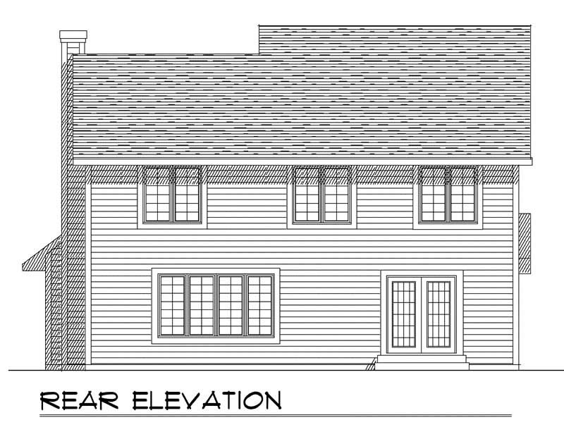 Home Plan Rear Elevation of this 4-Bedroom,2143 Sq Ft Plan -101-1293