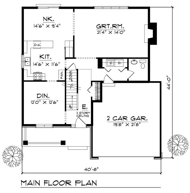 Floor Plan First Story of Cape Cod Plan #101-1293