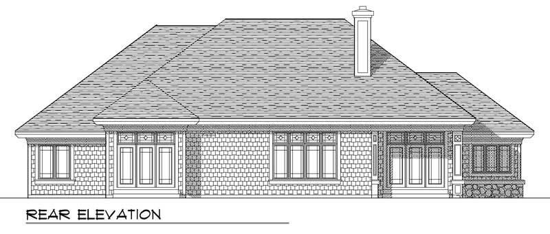 Home Plan Rear Elevation of this 3-Bedroom,2362 Sq Ft Plan -101-1296