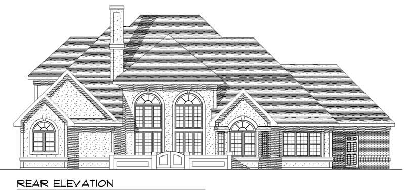 Home Plan Rear Elevation of this 4-Bedroom,3470 Sq Ft Plan -101-1298