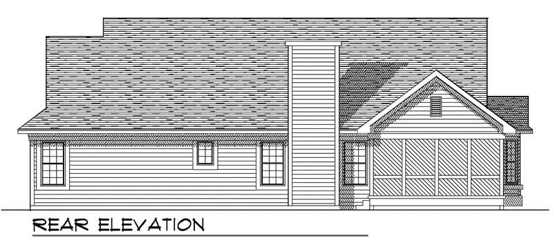 Home Plan Rear Elevation of this 3-Bedroom,1695 Sq Ft Plan -101-1299