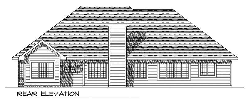 Home Plan Rear Elevation of this 2-Bedroom,2369 Sq Ft Plan -101-1302