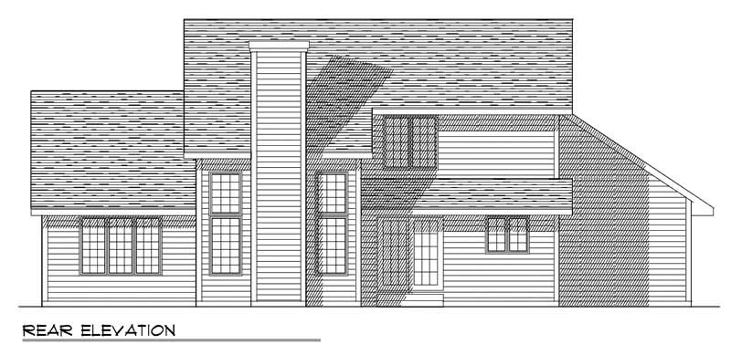 Home Plan Rear Elevation of this 3-Bedroom,1864 Sq Ft Plan -101-1303