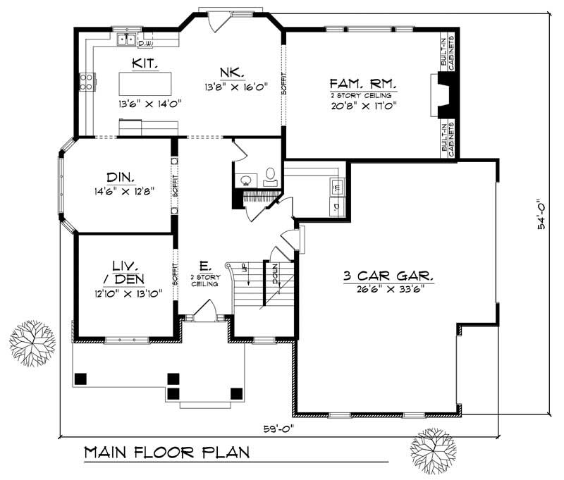 Floor Plan First Story of Country Plan #101-1312