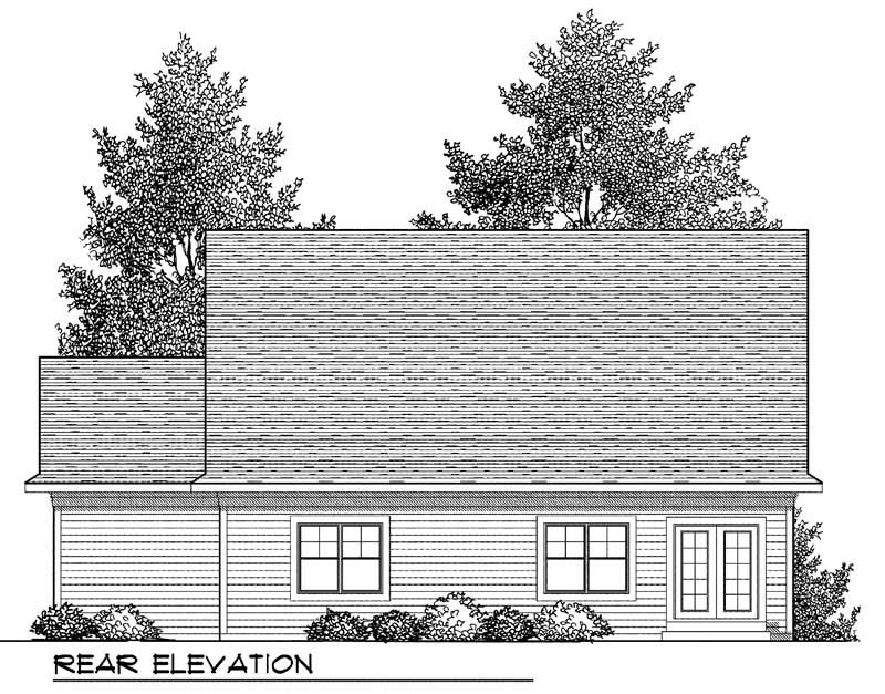 Home Plan Rear Elevation of this 2-Bedroom,1393 Sq Ft Plan -101-1318