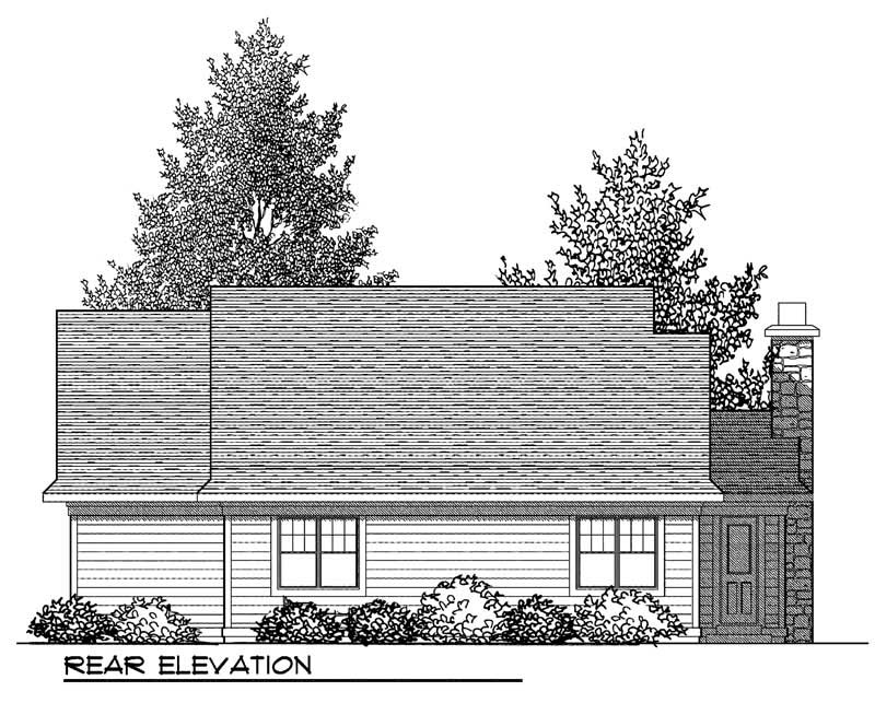 Home Plan Rear Elevation of this 2-Bedroom,1354 Sq Ft Plan -101-1321