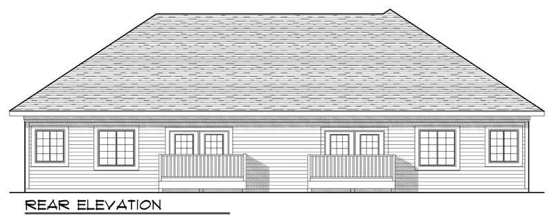 Home Plan Rear Elevation of this 2-Bedroom,2481 Sq Ft Plan -101-1322