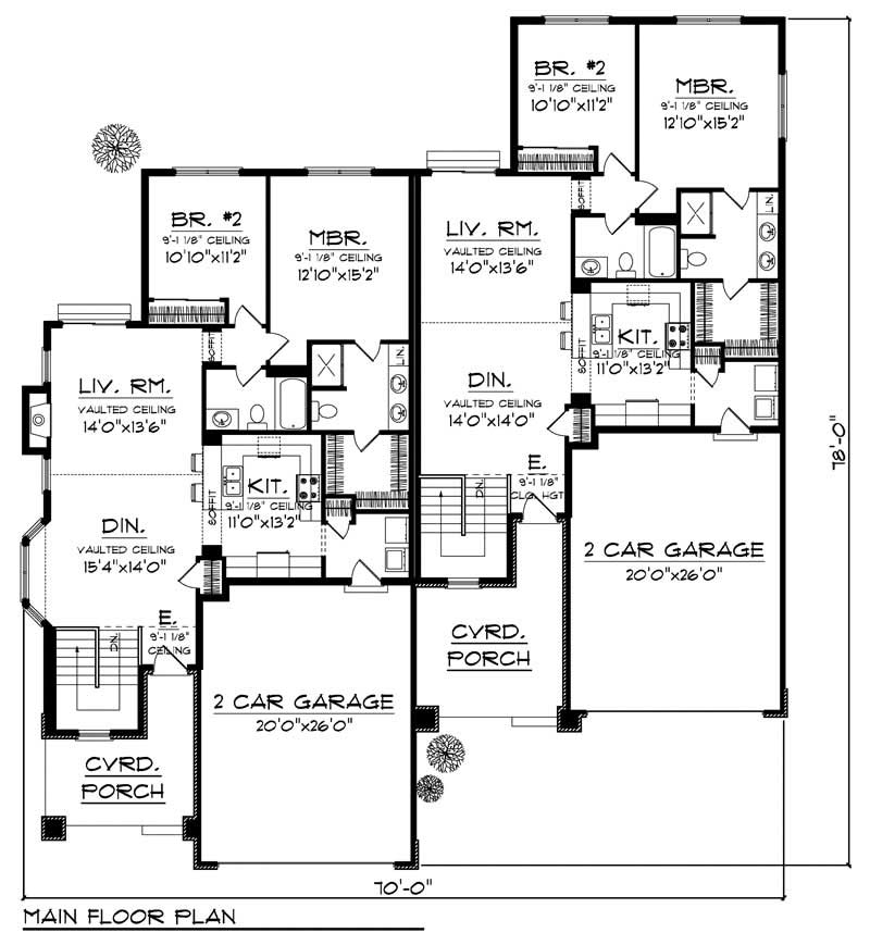 Floor Plan First Story of Multi-Unit Plan #101-1323