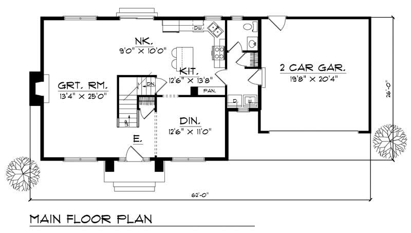 Floor Plan First Story of Colonial Plan #101-1324