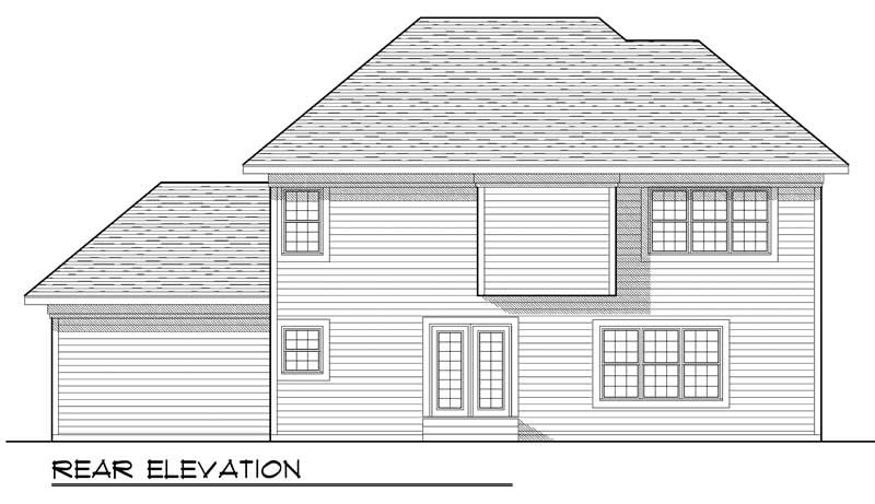 Home Plan Rear Elevation of this 3-Bedroom,2074 Sq Ft Plan -101-1328