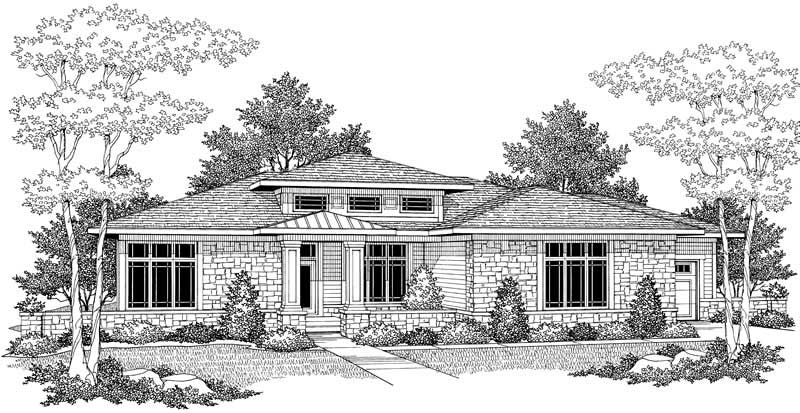 Home Plan Front Elevation of this 2-Bedroom,2017 Sq Ft Plan -101-1329
