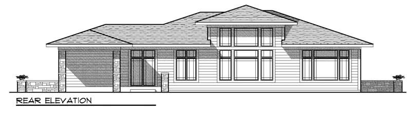 Home Plan Rear Elevation of this 2-Bedroom,2017 Sq Ft Plan -101-1329