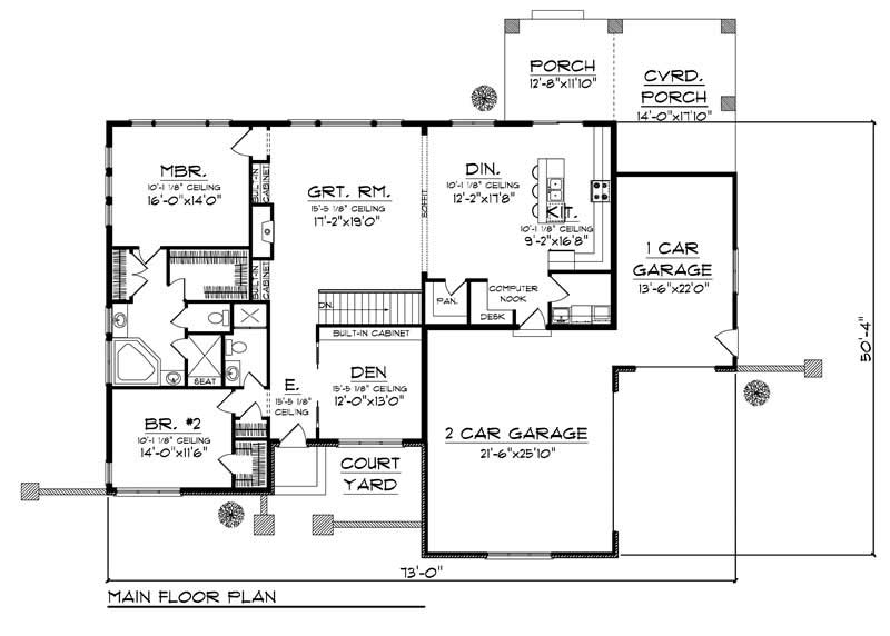 Floor Plan First Story of Ranch Plan #101-1329