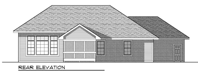 Home Plan Rear Elevation of this 2-Bedroom,1640 Sq Ft Plan -101-1330