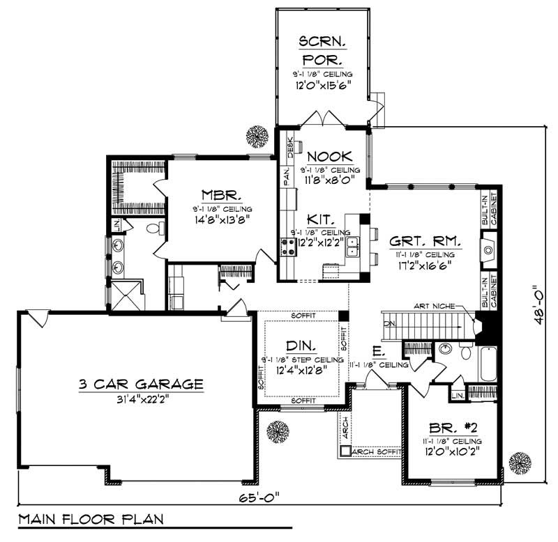 Floor Plan First Story of Small House Plans #101-1330