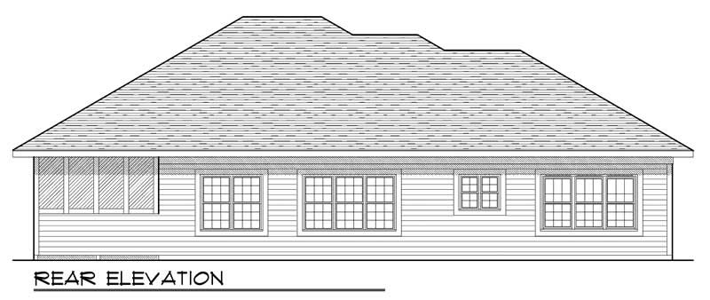Home Plan Rear Elevation of this 3-Bedroom,1701 Sq Ft Plan -101-1332