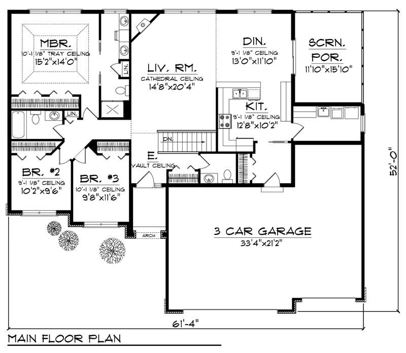 Floor Plan First Story of Small House Plans #101-1332