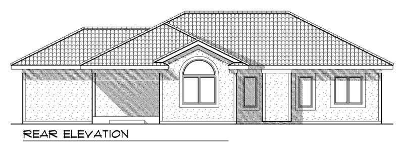 Home Plan Rear Elevation of this 3-Bedroom,1591 Sq Ft Plan -101-1333