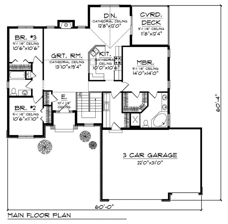 Floor Plan First Story of Small House Plans #101-1333