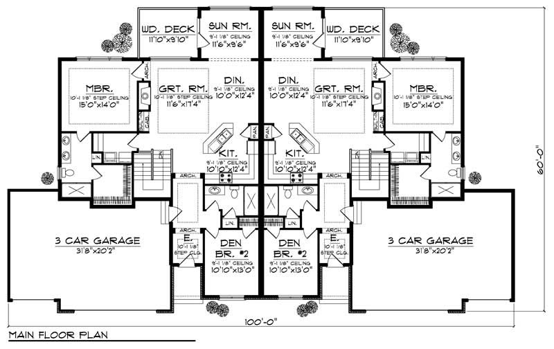 Floor Plan First Story of Multi-Unit Plan #101-1334