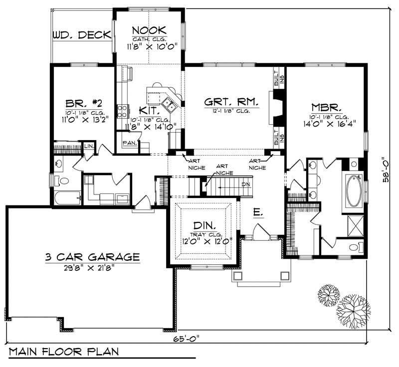 Floor Plan First Story of Traditional Plan #101-1336
