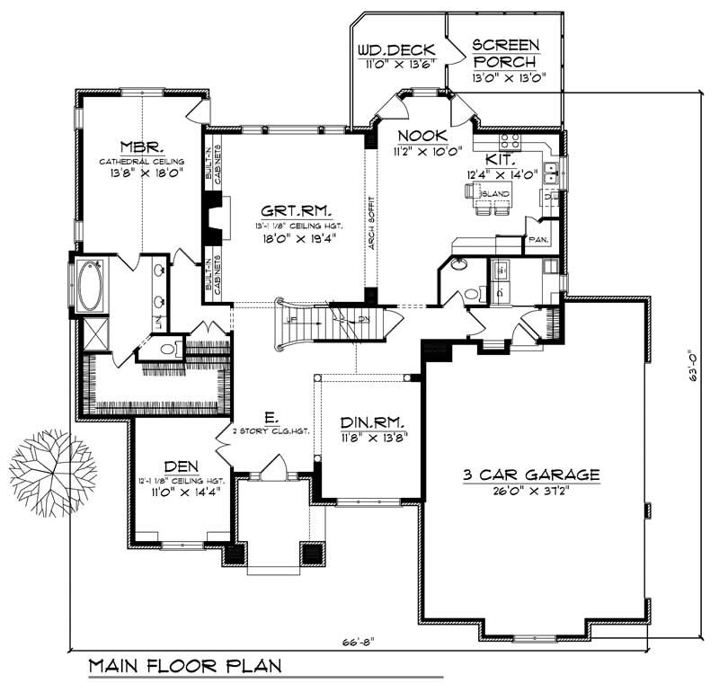 Floor Plan First Story of European Plan #101-1339