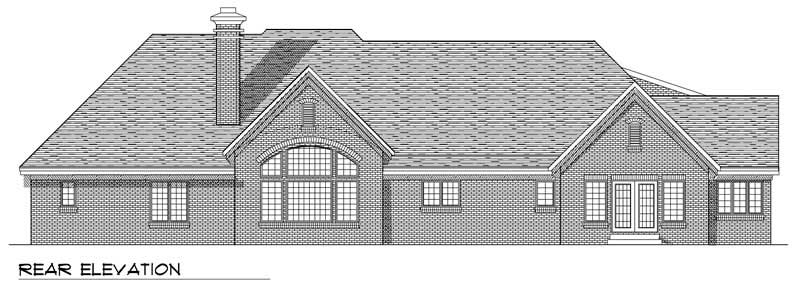 Home Plan Rear Elevation of this 3-Bedroom,3406 Sq Ft Plan -101-1340