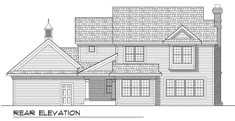 Home Plan Rear Elevation of this 4-Bedroom,1976 Sq Ft Plan -101-1347