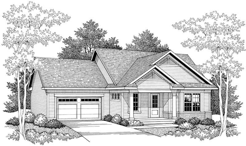 Home Plan Front Elevation of this 2-Bedroom,1649 Sq Ft Plan -101-1352