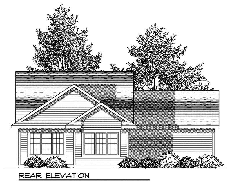 Home Plan Rear Elevation of this 2-Bedroom,1649 Sq Ft Plan -101-1352