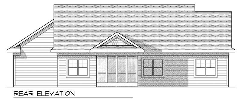 Home Plan Rear Elevation of this 2-Bedroom,1428 Sq Ft Plan -101-1356