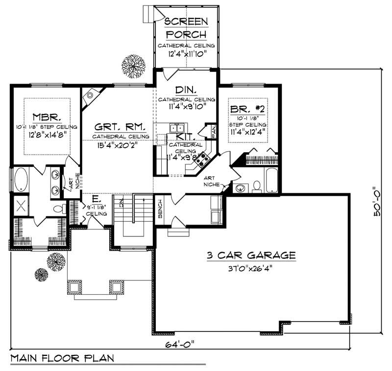 Floor Plan First Story of Small House Plans #101-1356